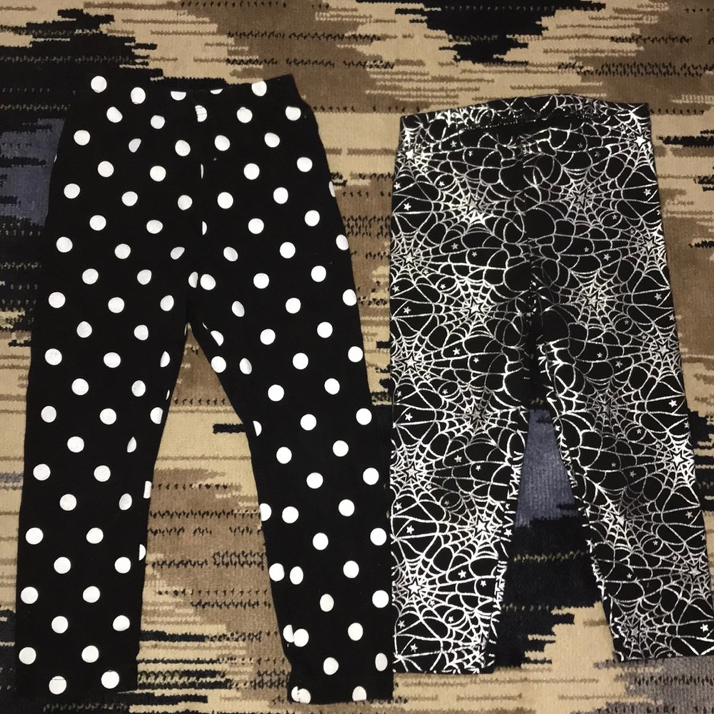 Black/White/Silver Girls Legging Pants
